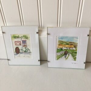 2 Miniature Irish art prints by Pat Flavell